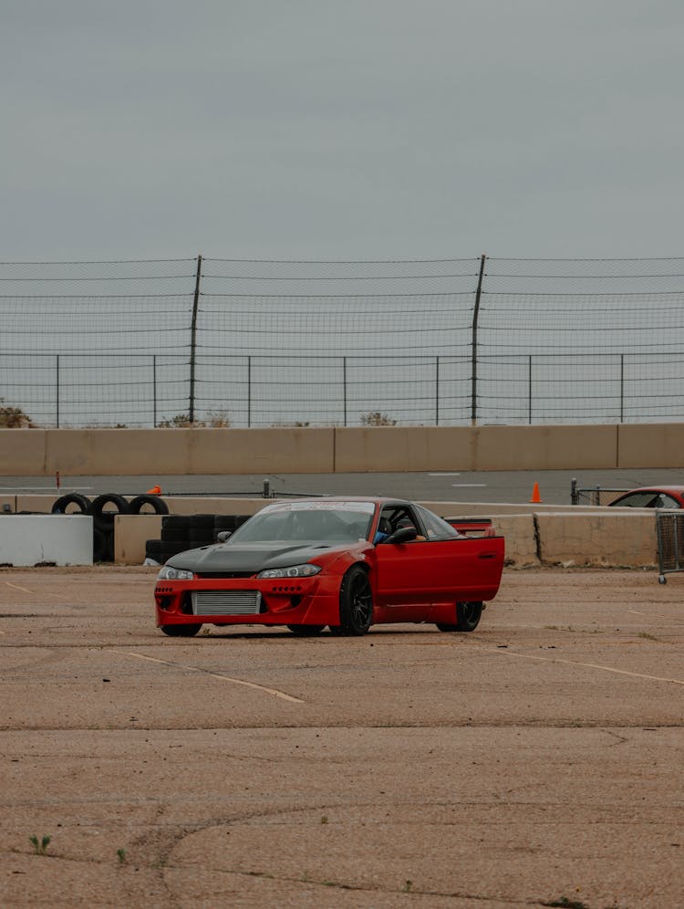 A Red Nissan Silvia