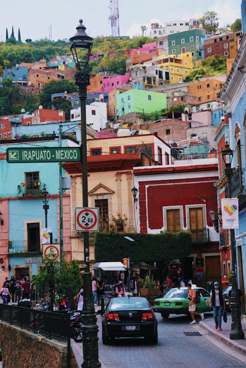 Colorful Houses on Hillside 