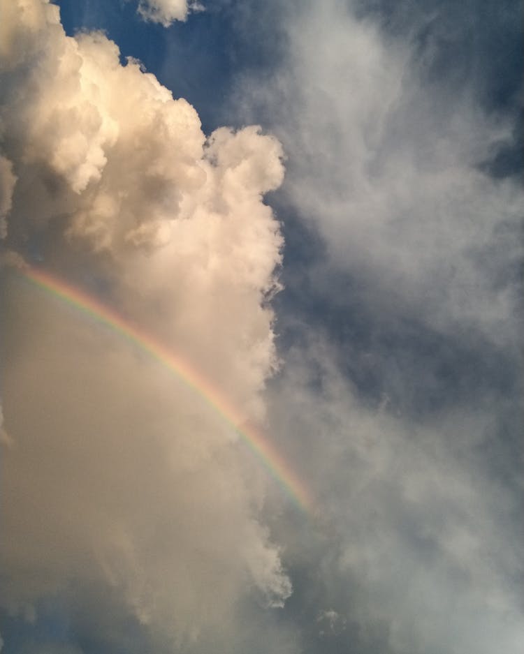 Rainbow, Clouds And Blue Sky 