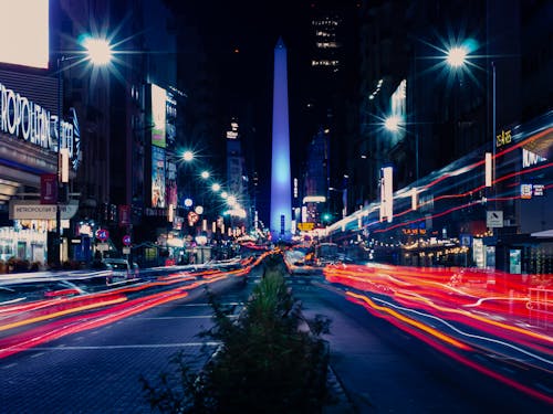 Light Trails During Night Time