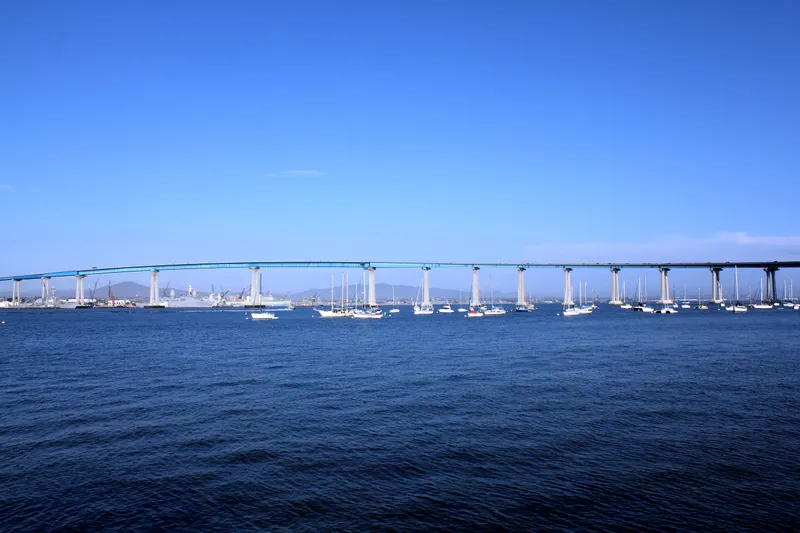 San Diego Bay skyline, where many Norfolk families head on PCS orders