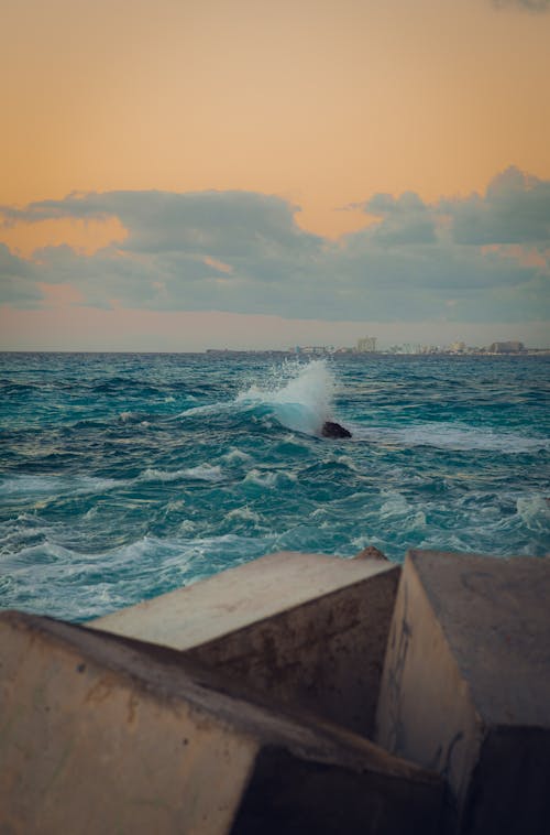 垂直拍摄, 天性, 撞击波浪 的 免费素材图片