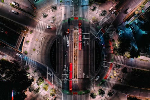 An Aerial Shot of a Roundabout