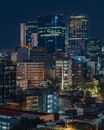Modern City Buildings at Night