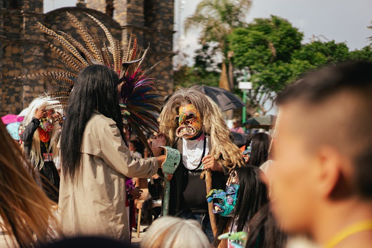 Carnival Celebrations In Masks And Plume