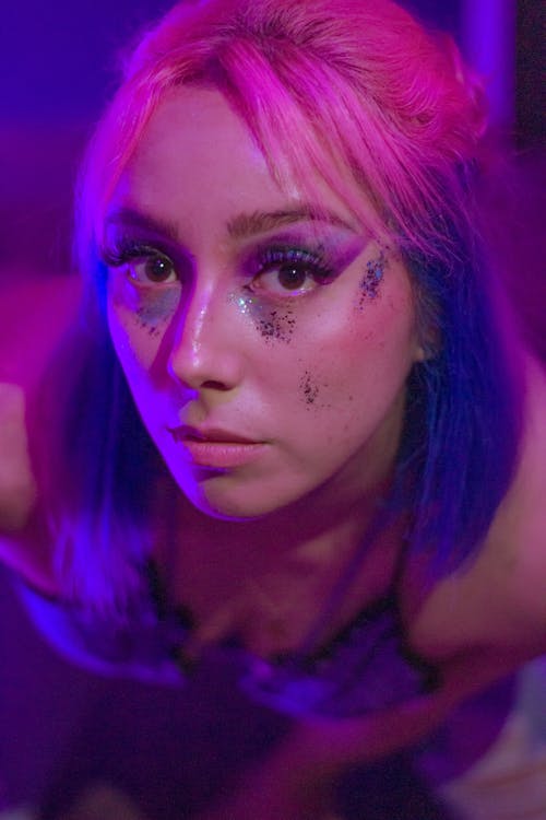 Woman with Glitter Makeup