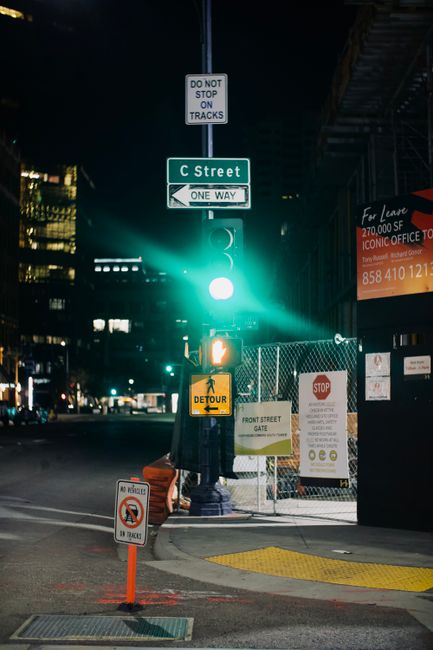 city bus stop detour sign