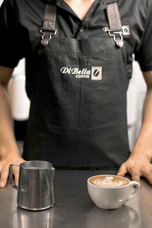 Man Prepared Cup of Cappuccino
