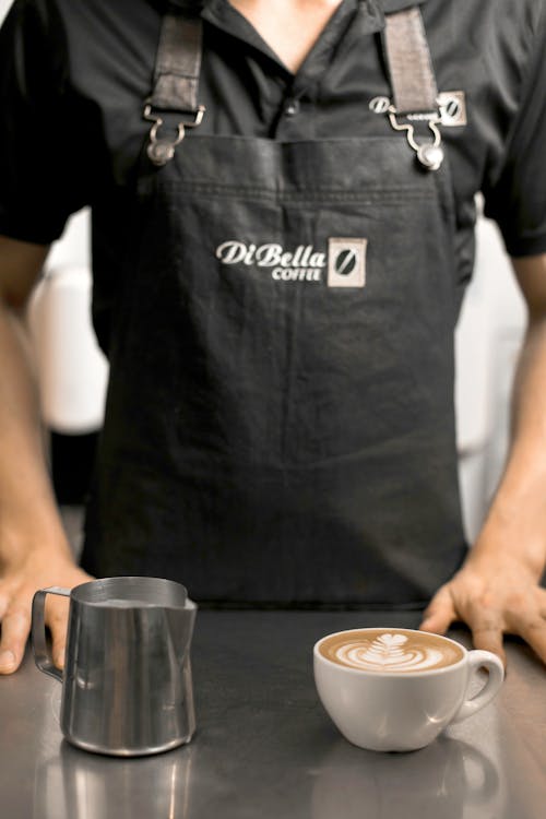 Man Prepared Cup of Cappuccino