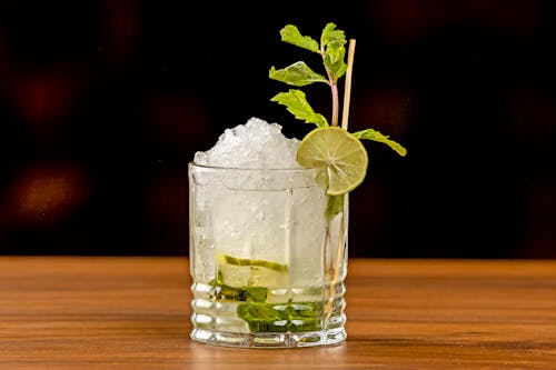 Free  Cocktail Drink with Crushed Ice in Clear Glass  Stock Photo