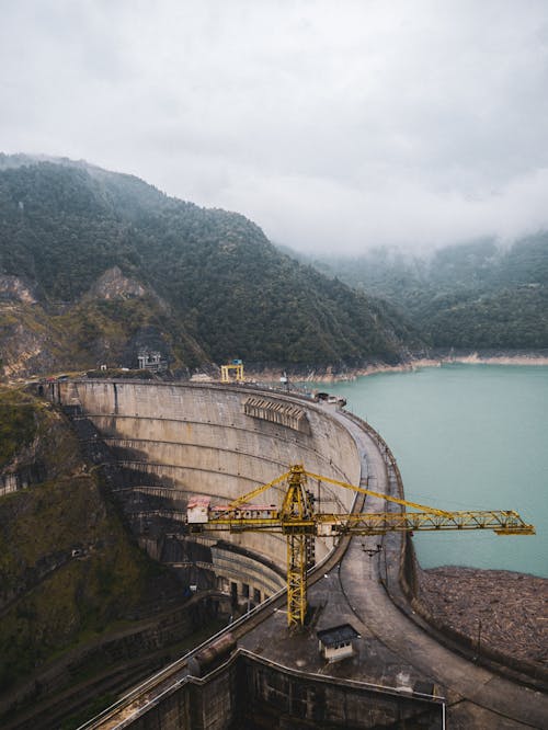 Birds Eye View of the Enguri Dam in Tsalenjikha, Georgia