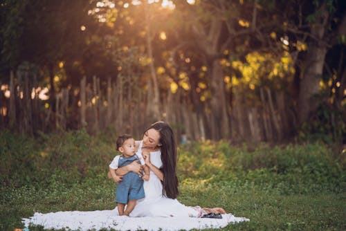 Woman on a Picnic with her Toddler