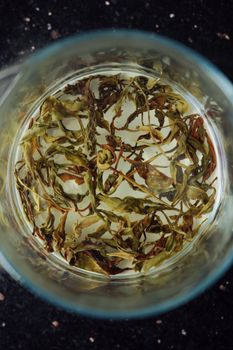 dark brewed tea leaves