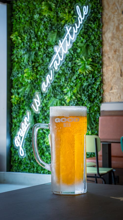 Clear Glass Beer Mug With Beer