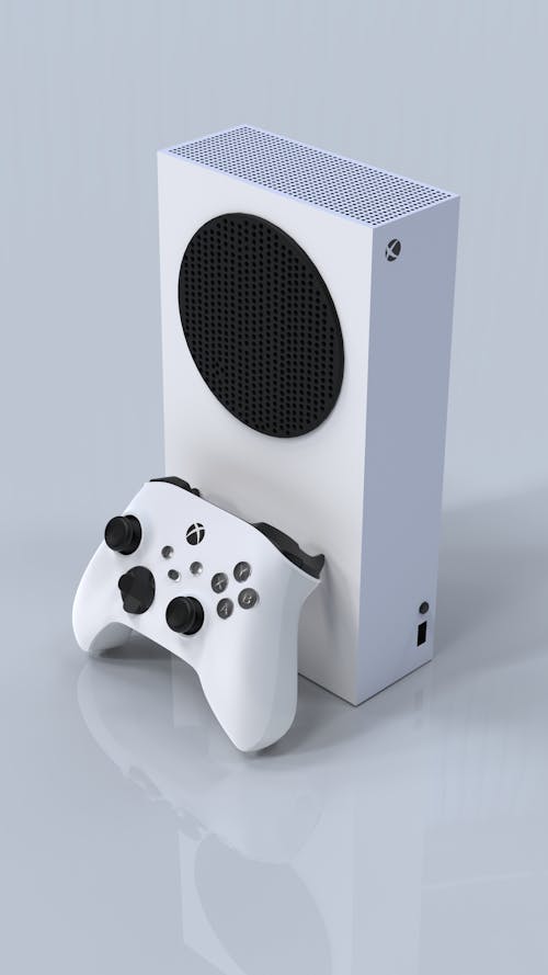 White and Black Xbox in Close Up Shot
