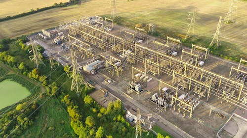 Aerial View of a Power Station