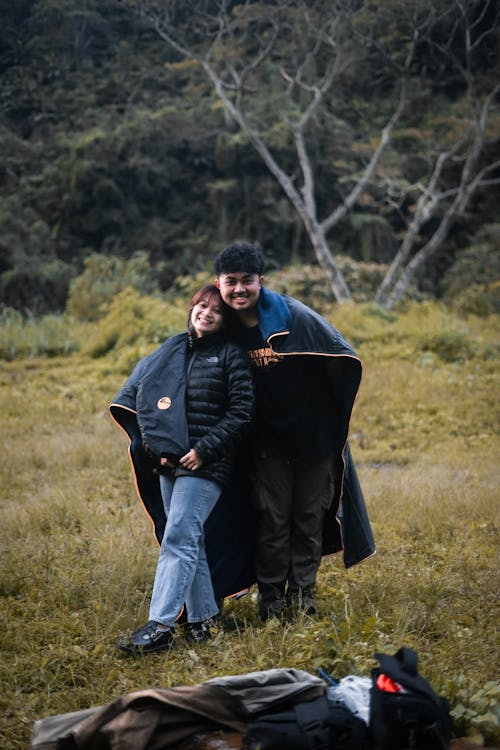 Portrait of Couple Camping in Outdoors