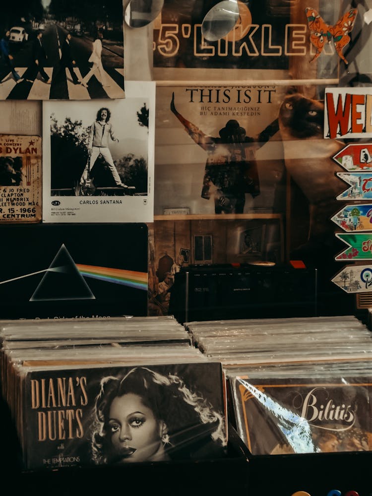 CDs And Records In A Record Store 