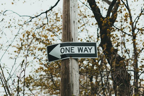 A Black and White Traffic Sign