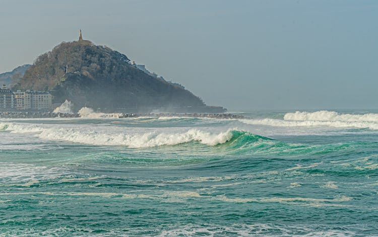 Big Waves Near A Breakwater