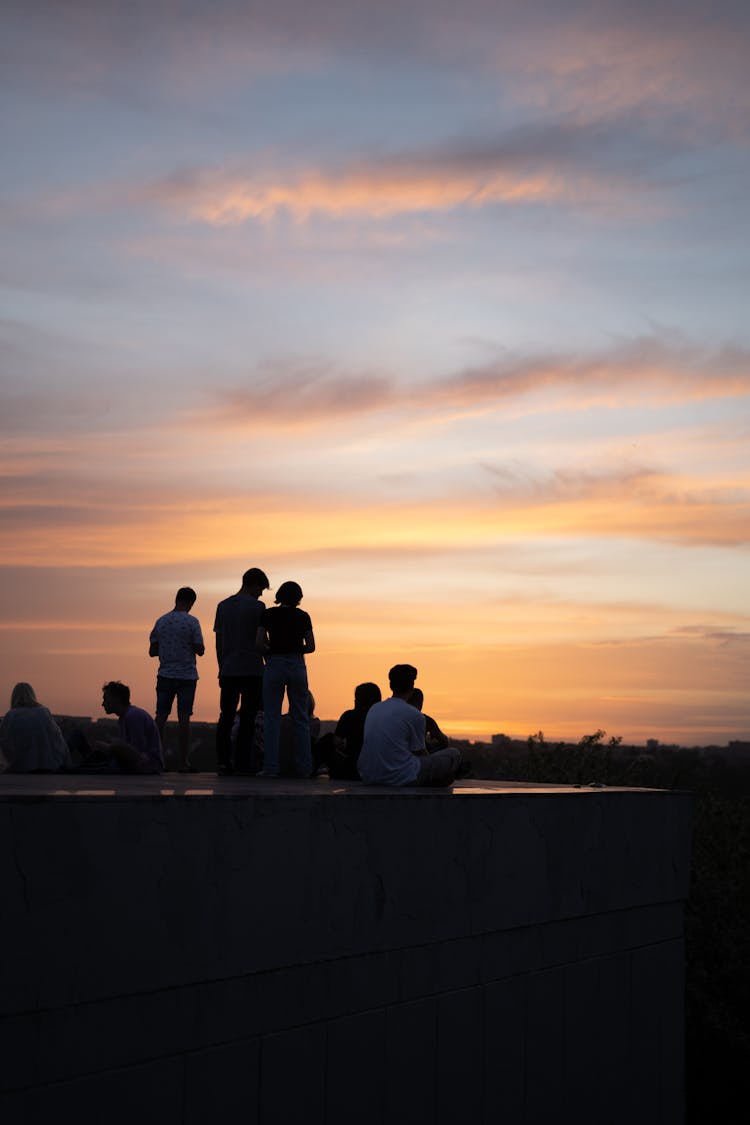 Group Of People Watching Sunset