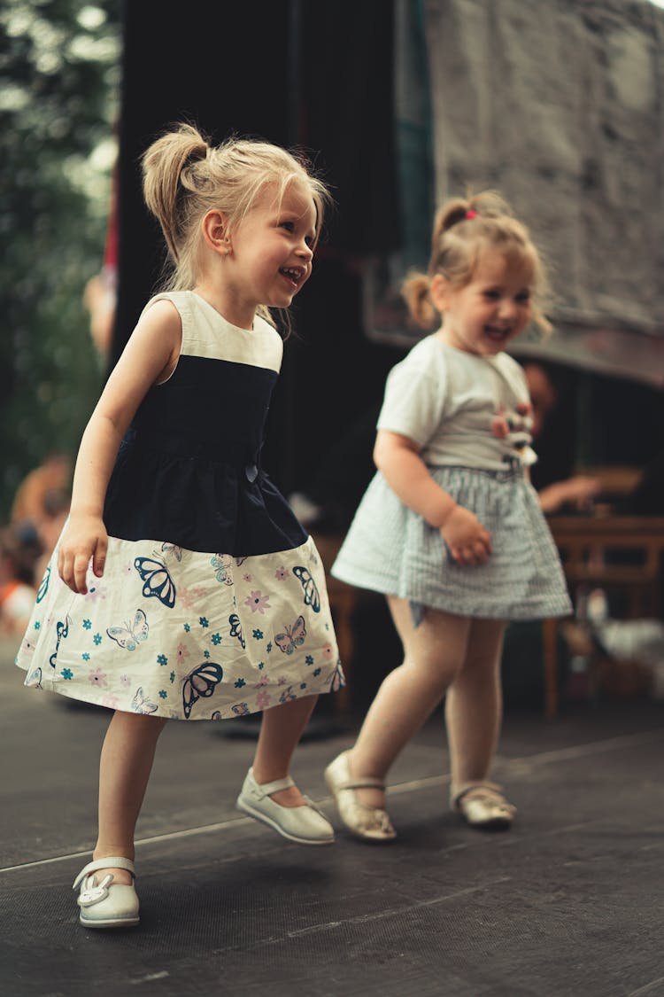 Little Girls Dancing Together