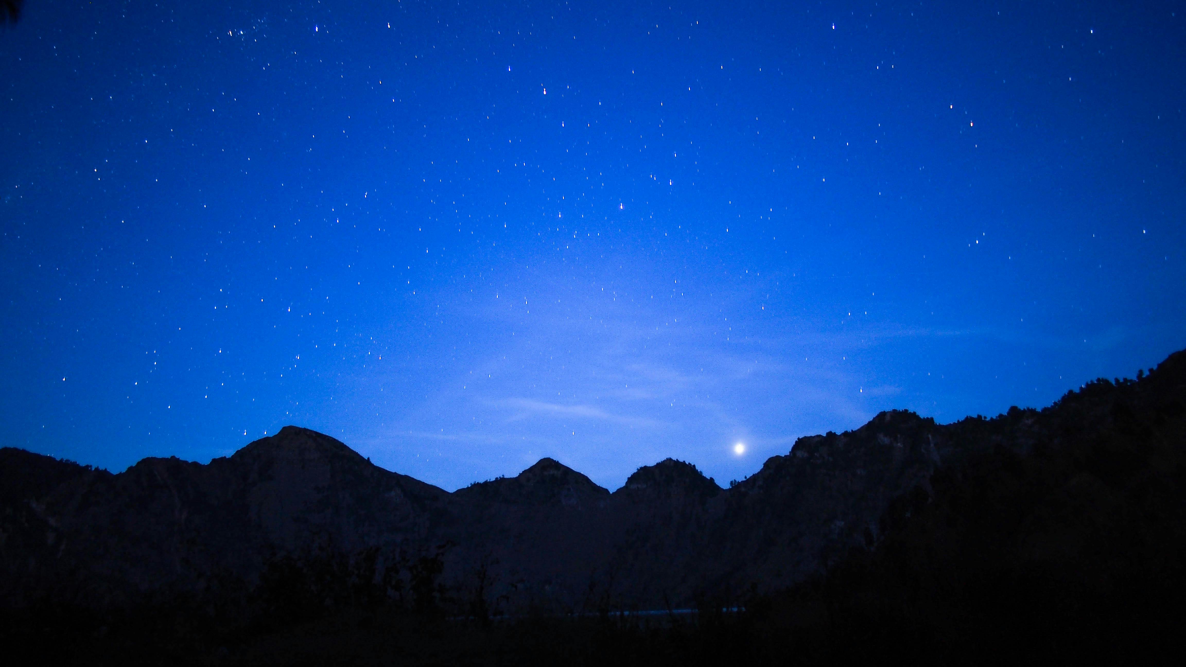 Free stock photo of mountain, night, star