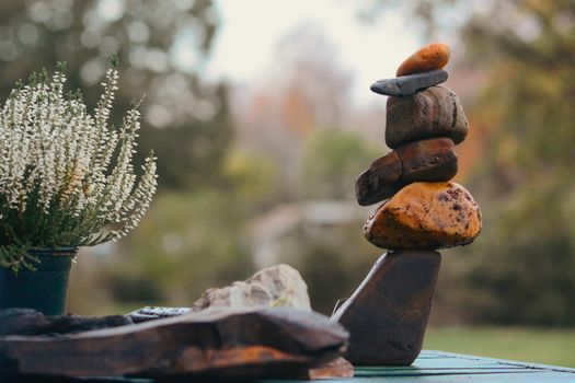 Shallow Focus Photo of a Cairn