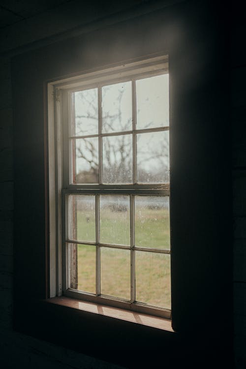 Free White Wooden Framed Glass Window Stock Photo
