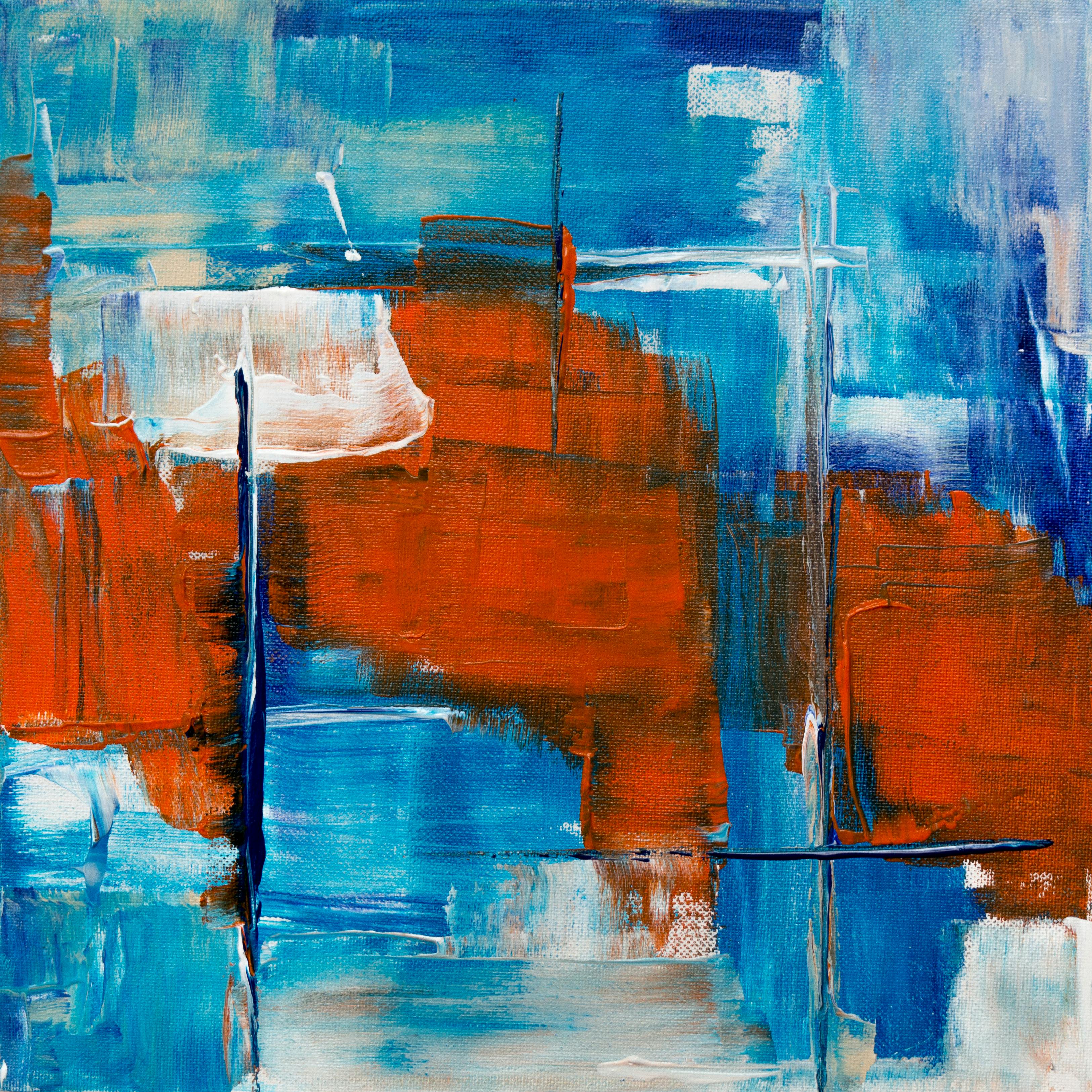 Red, Blue, and White Abstract Painting · Free Stock Photo