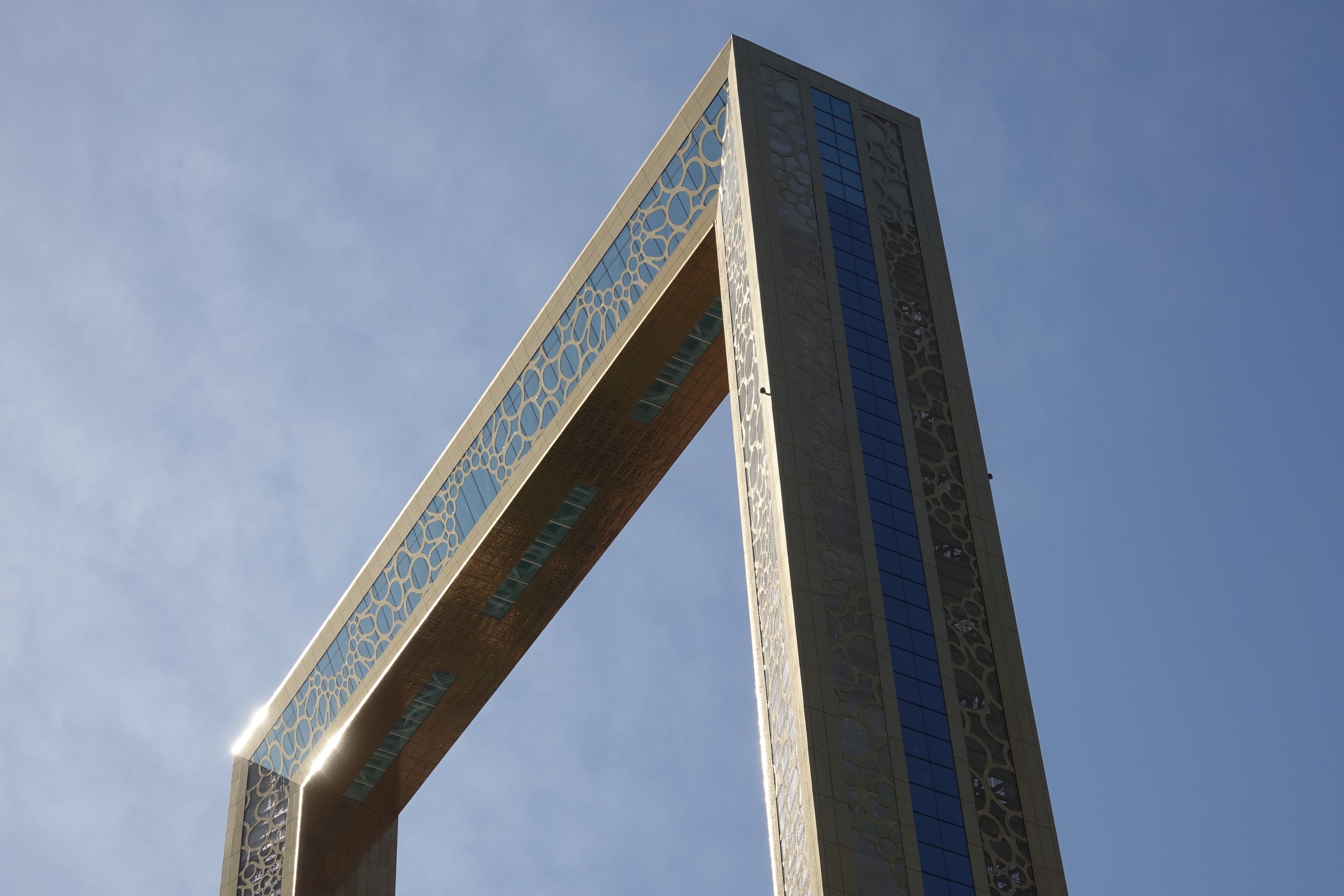 Inside the Dubai Frame, showing views of old and new Dubai, UAE
