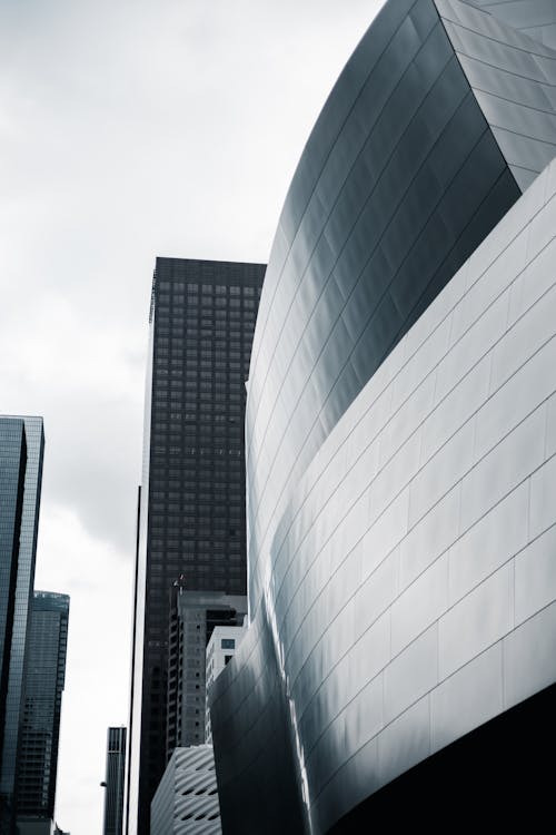 Facade of the Walt Disney Concert Hall in Los Angeles, California, USA