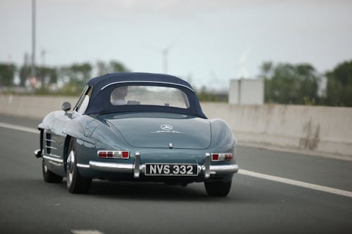 A Classic Convertible Mercedes Benz on the Road