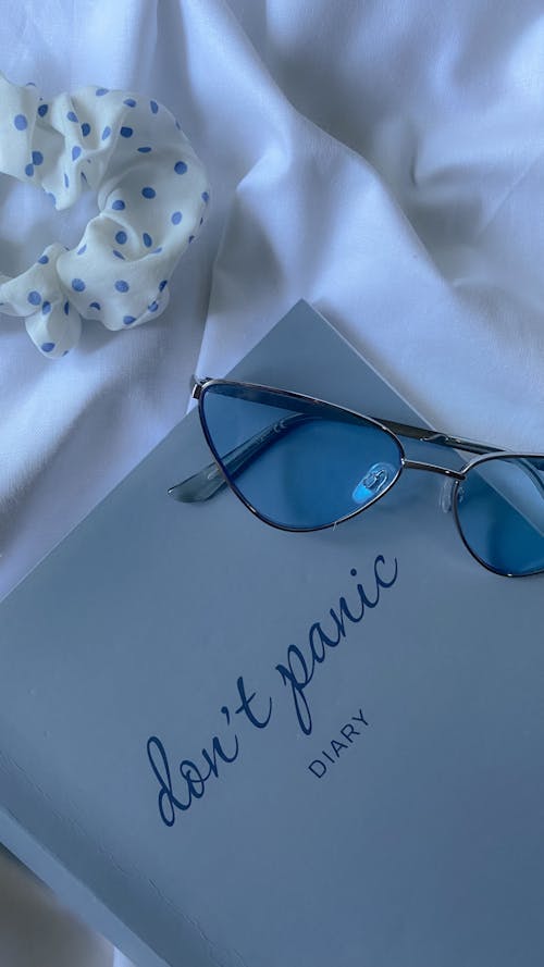Silver Framed Sunglasses over a Diary