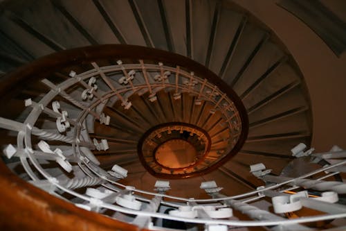High Angle View of a Spiral Staircase 