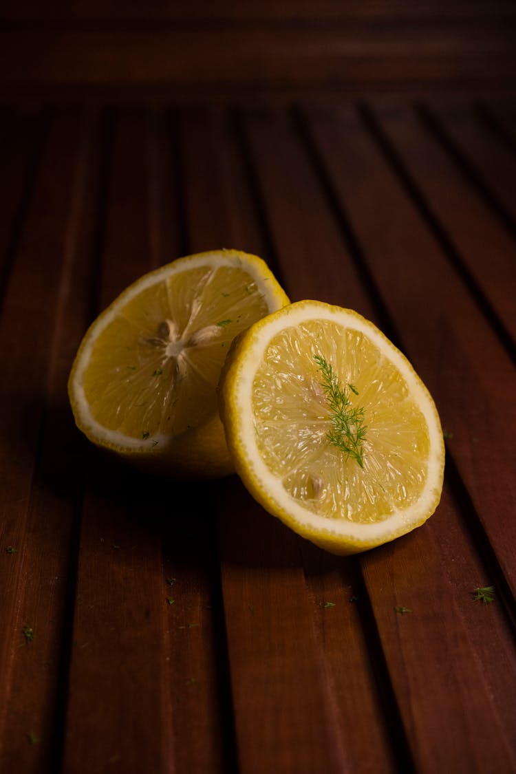 Lemon Slices With Dill Leaves 