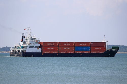 White Cargo Ship on Sea
