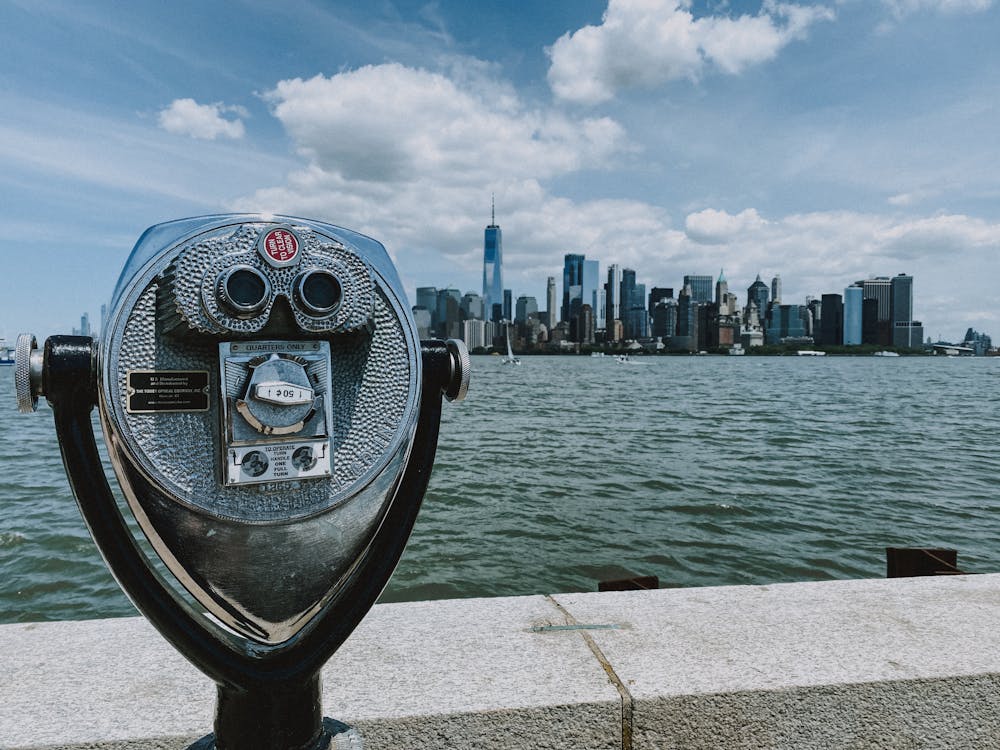 Public Binoculars Overlooking Manhattan