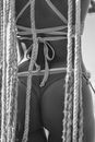 Grayscale Photo of Rope Tied on Rope