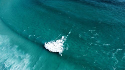 Aerial Shot of Wavy Sea