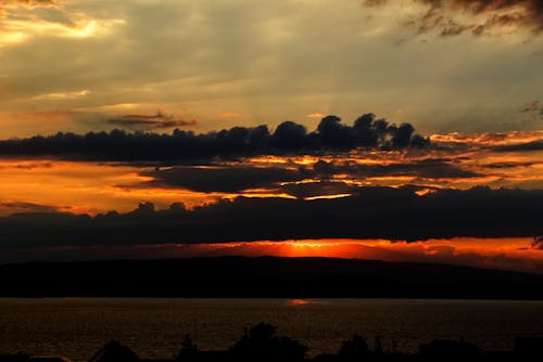 日落, 景觀, 湖 的 免费素材图片