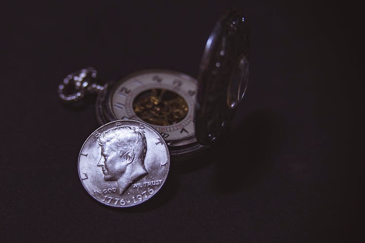 Round Silver-colored Liberty Coin