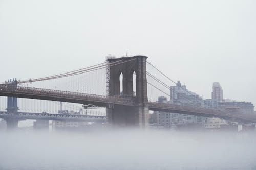 White Sky over Brooklyn Bridge