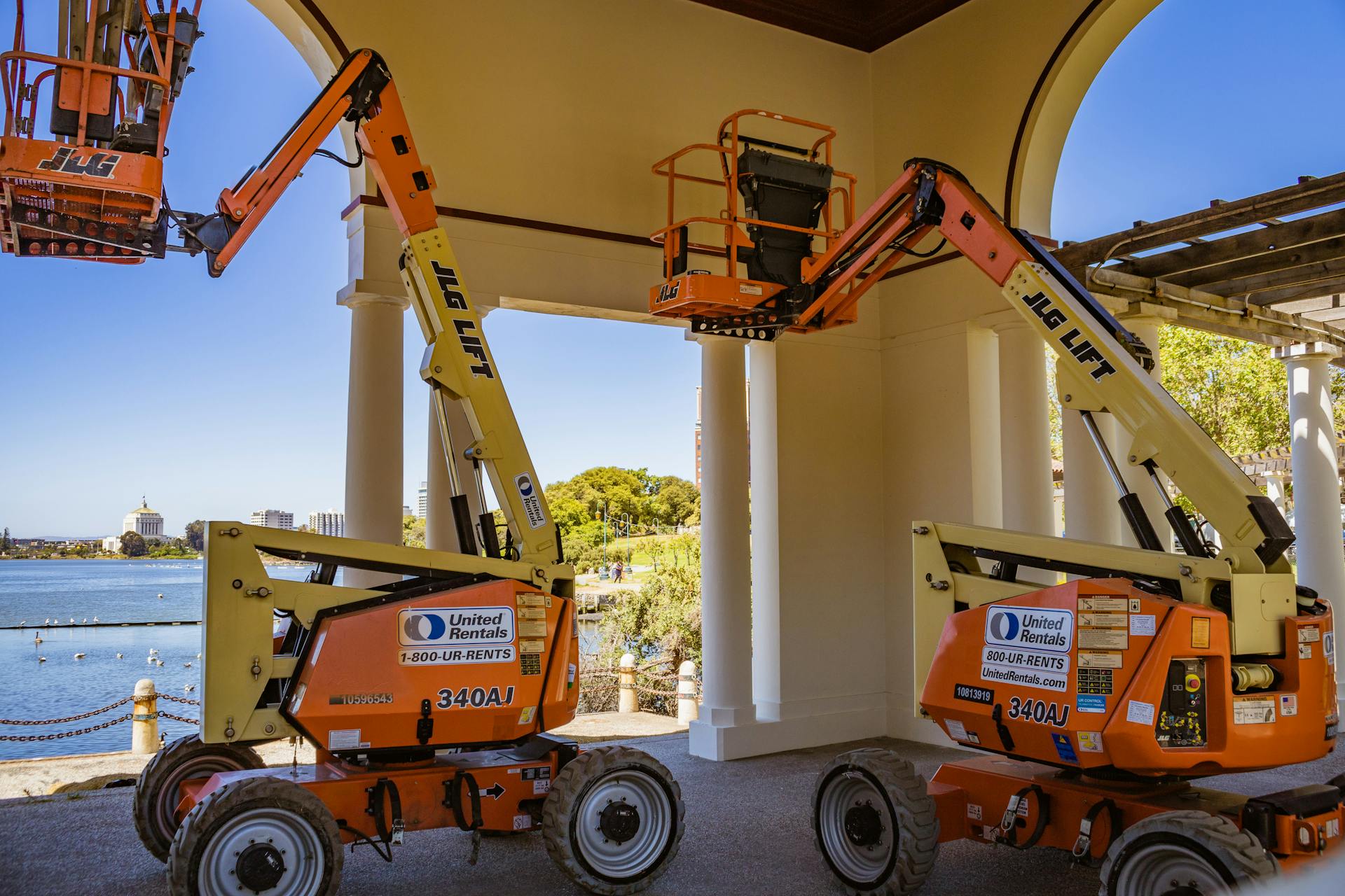 Loaders under Building Wall