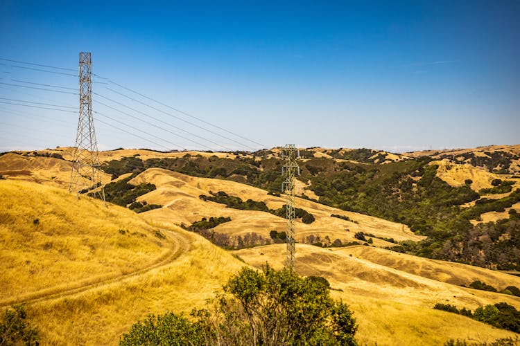 Electric Towers On Brown Mountain