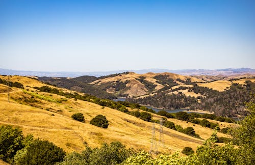 Brown Mountains Under the Blue Sky