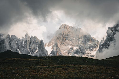 View of Mountains in Winter