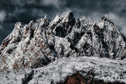 Rugged Mountains in Snow