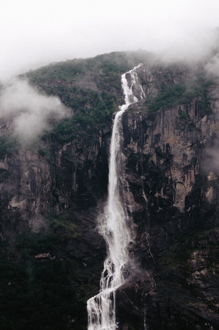 Photo Of A Mountain Waterfall