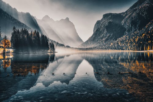 Ücretsiz dağlar, göl, manzara içeren Ücretsiz stok fotoğraf Stok Fotoğraflar